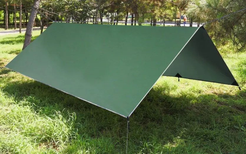 A simple tarp canopy