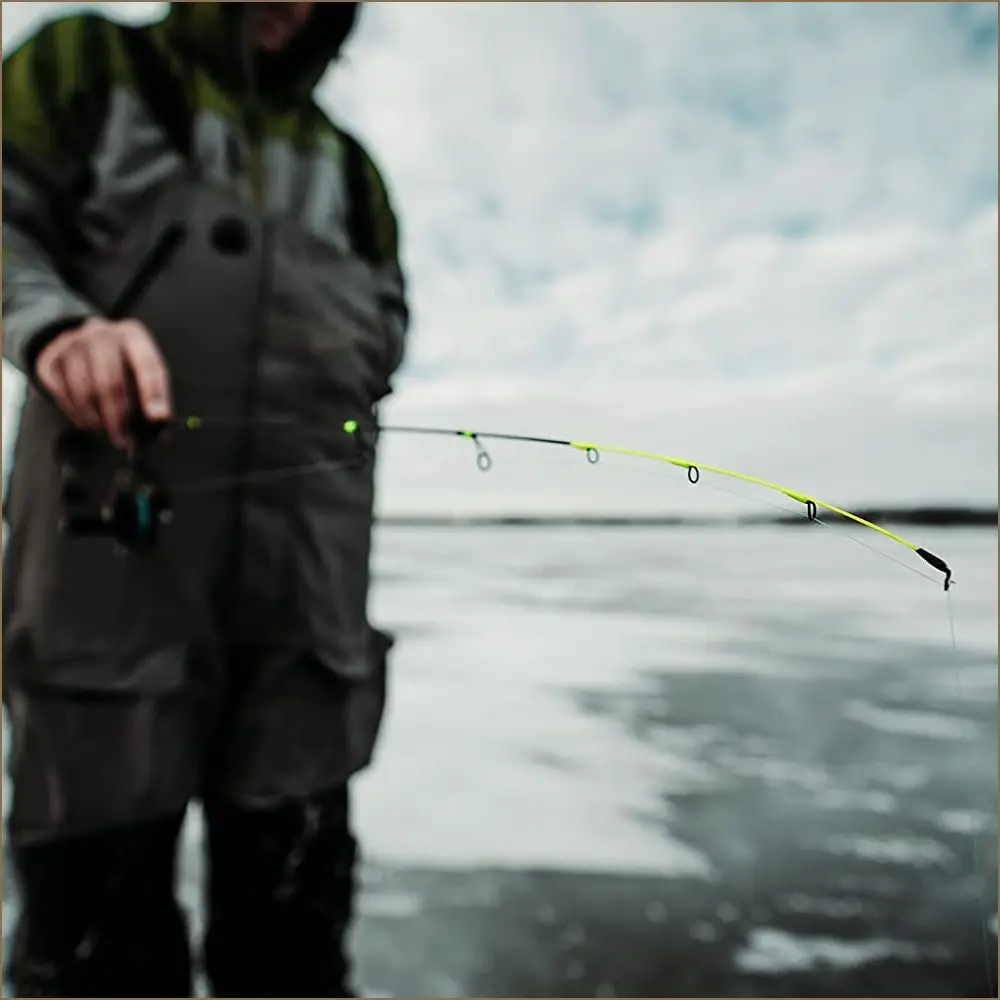 Ice fishing with the 13 Fishing Tickle Stick