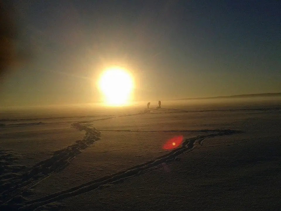 Morning at frozen  Higgins Lake